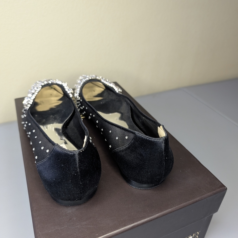 Badgley Mischa Black Quinn Embellished Pointed Toe Women's Evening Flats Size 7 - Picture 6 of 9